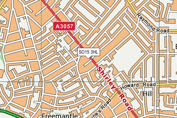 SO15 3HL map - OS VectorMap District (Ordnance Survey)