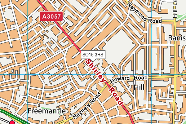 Freemantle United Reformed Church (Closed) map (SO15 3HS) - OS VectorMap District (Ordnance Survey)