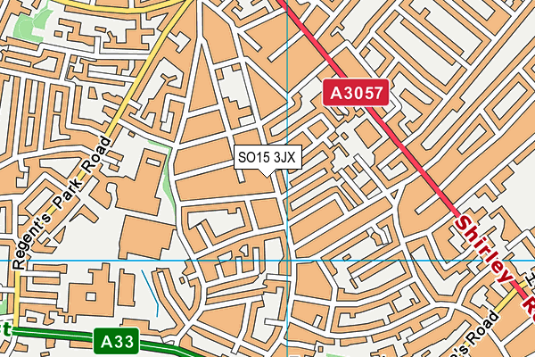 SO15 3JX map - OS VectorMap District (Ordnance Survey)