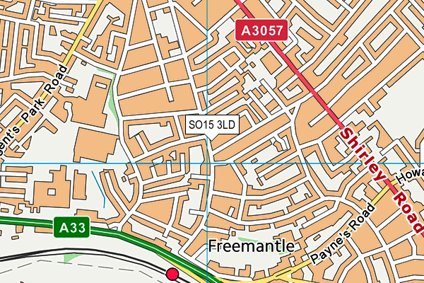 SO15 3LD map - OS VectorMap District (Ordnance Survey)