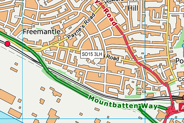 SO15 3LH map - OS VectorMap District (Ordnance Survey)