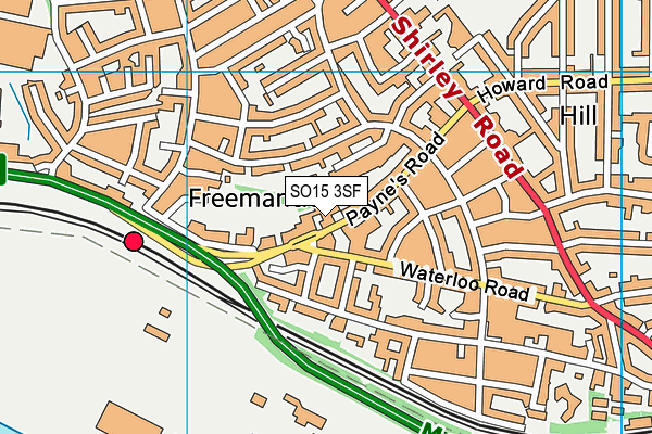 SO15 3SF map - OS VectorMap District (Ordnance Survey)