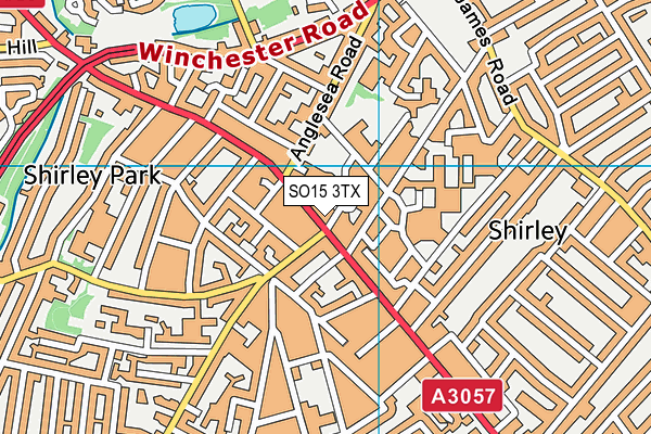 SO15 3TX map - OS VectorMap District (Ordnance Survey)