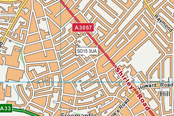 SO15 3UA map - OS VectorMap District (Ordnance Survey)