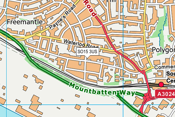 SO15 3US map - OS VectorMap District (Ordnance Survey)