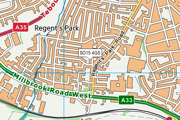 SO15 4GS map - OS VectorMap District (Ordnance Survey)