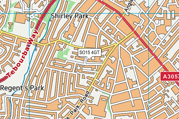 SO15 4GT map - OS VectorMap District (Ordnance Survey)