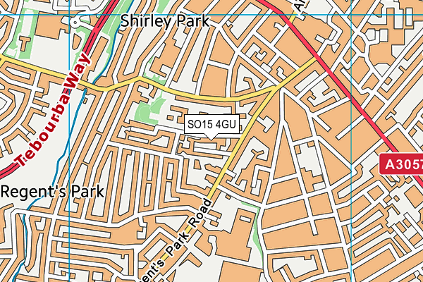 SO15 4GU map - OS VectorMap District (Ordnance Survey)