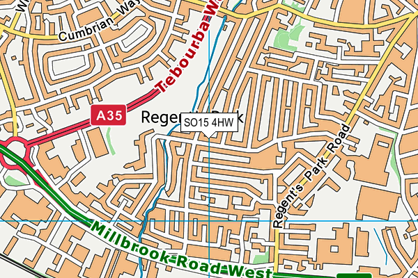 SO15 4HW map - OS VectorMap District (Ordnance Survey)