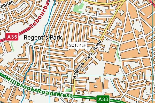 SO15 4LF map - OS VectorMap District (Ordnance Survey)