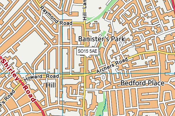 SO15 5AE map - OS VectorMap District (Ordnance Survey)