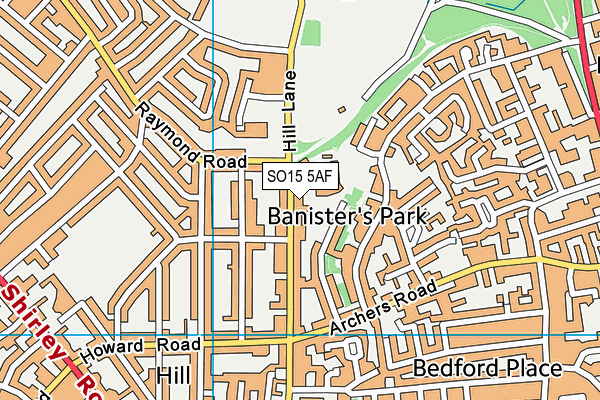 SO15 5AF map - OS VectorMap District (Ordnance Survey)