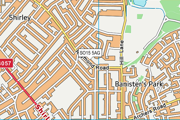 SO15 5AG map - OS VectorMap District (Ordnance Survey)