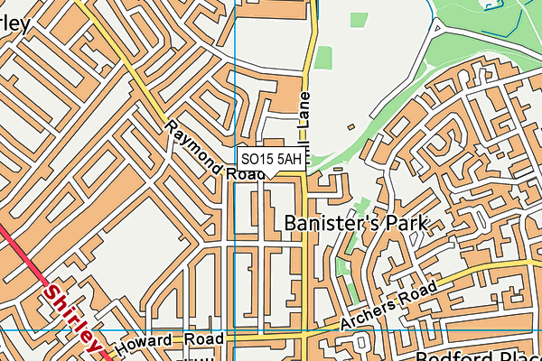 SO15 5AH map - OS VectorMap District (Ordnance Survey)