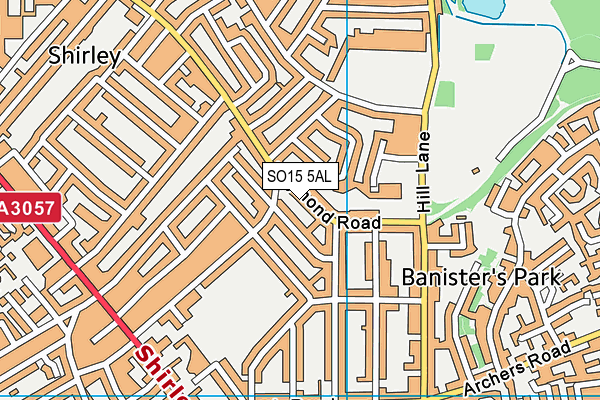 SO15 5AL map - OS VectorMap District (Ordnance Survey)