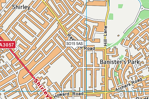 SO15 5AS map - OS VectorMap District (Ordnance Survey)