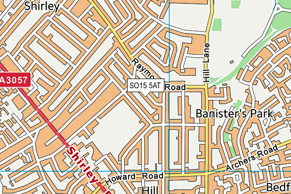 SO15 5AT map - OS VectorMap District (Ordnance Survey)