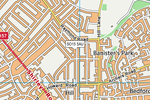 SO15 5AU map - OS VectorMap District (Ordnance Survey)