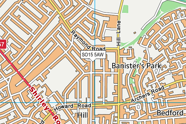 SO15 5AW map - OS VectorMap District (Ordnance Survey)