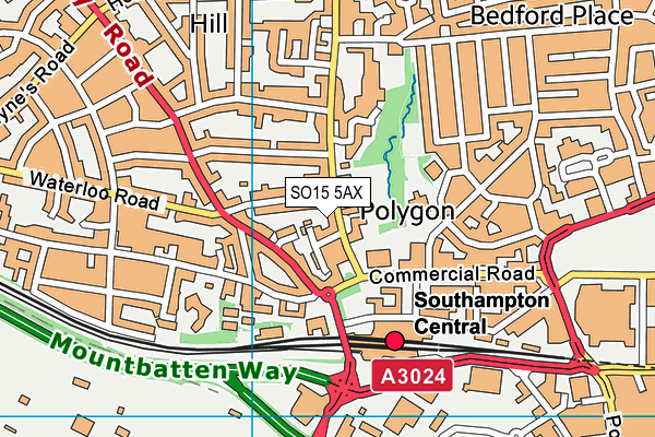 SO15 5AX map - OS VectorMap District (Ordnance Survey)