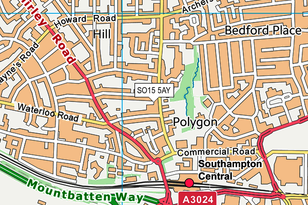 SO15 5AY map - OS VectorMap District (Ordnance Survey)