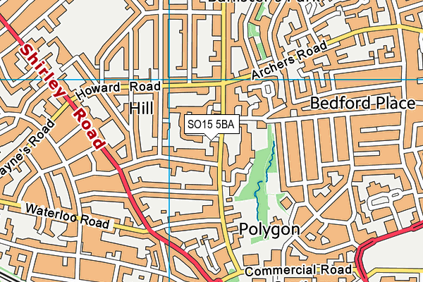 SO15 5BA map - OS VectorMap District (Ordnance Survey)