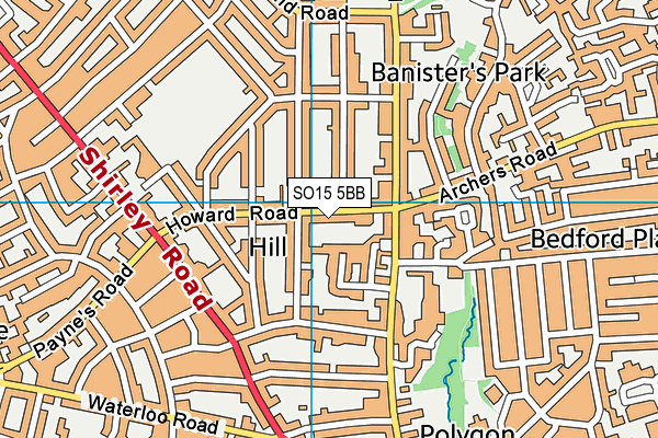 SO15 5BB map - OS VectorMap District (Ordnance Survey)