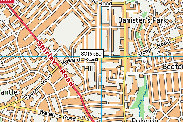 SO15 5BD map - OS VectorMap District (Ordnance Survey)