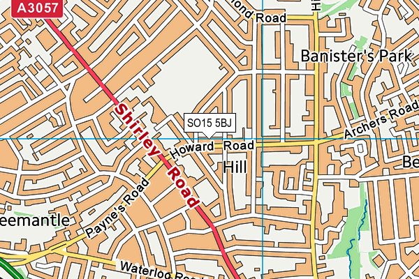 SO15 5BJ map - OS VectorMap District (Ordnance Survey)