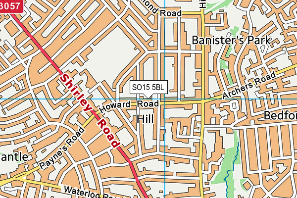 SO15 5BL map - OS VectorMap District (Ordnance Survey)