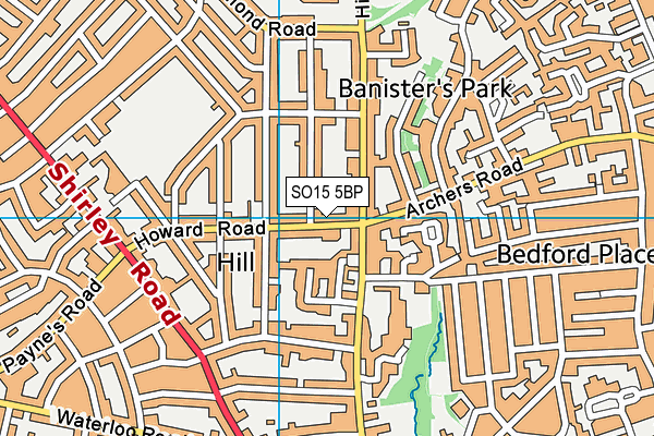 SO15 5BP map - OS VectorMap District (Ordnance Survey)