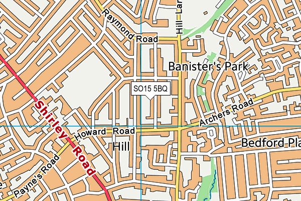 SO15 5BQ map - OS VectorMap District (Ordnance Survey)