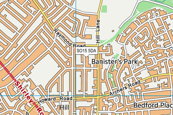 SO15 5DA map - OS VectorMap District (Ordnance Survey)