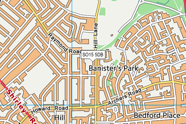 Atherley Bowling Club map (SO15 5DB) - OS VectorMap District (Ordnance Survey)