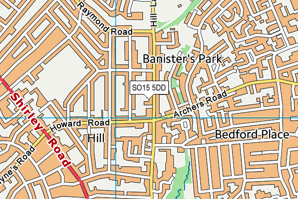 SO15 5DD map - OS VectorMap District (Ordnance Survey)