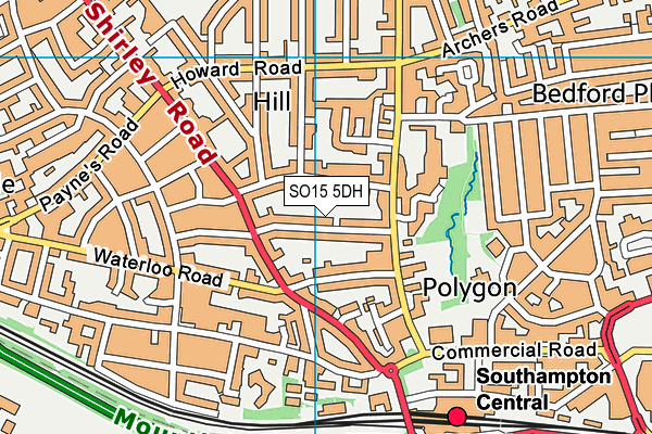 SO15 5DH map - OS VectorMap District (Ordnance Survey)