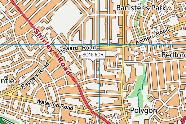 SO15 5DR map - OS VectorMap District (Ordnance Survey)