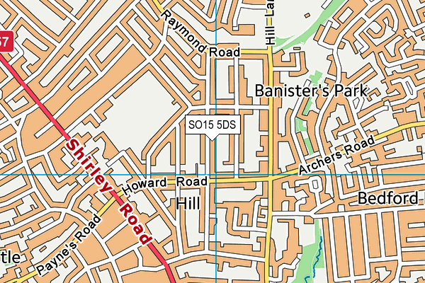 SO15 5DS map - OS VectorMap District (Ordnance Survey)