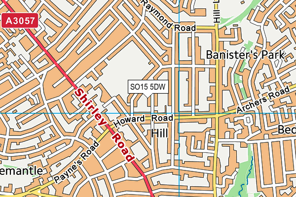 SO15 5DW map - OS VectorMap District (Ordnance Survey)