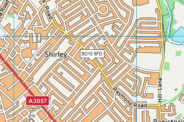 SO15 5FD map - OS VectorMap District (Ordnance Survey)