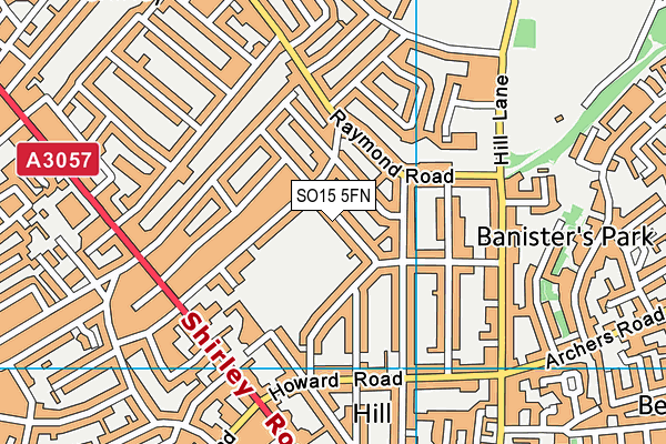 SO15 5FN map - OS VectorMap District (Ordnance Survey)