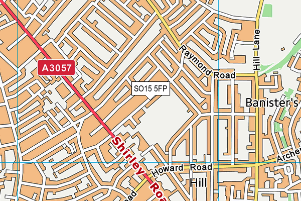 SO15 5FP map - OS VectorMap District (Ordnance Survey)