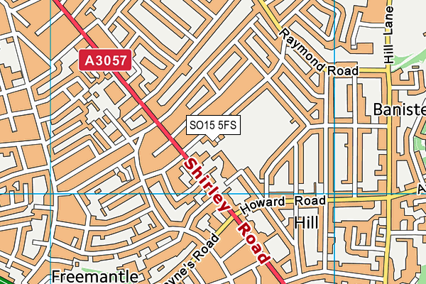 SO15 5FS map - OS VectorMap District (Ordnance Survey)