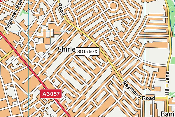 SO15 5GX map - OS VectorMap District (Ordnance Survey)