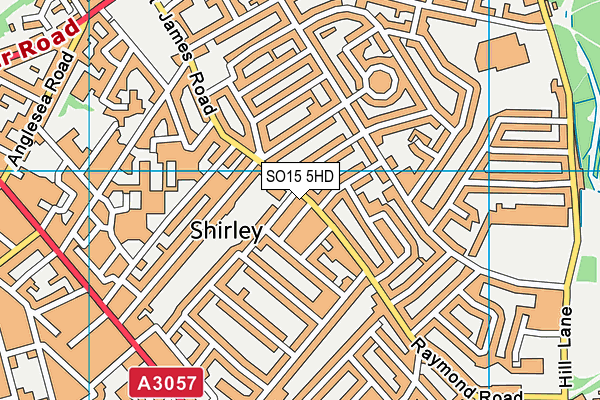 SO15 5HD map - OS VectorMap District (Ordnance Survey)