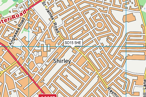SO15 5HE map - OS VectorMap District (Ordnance Survey)