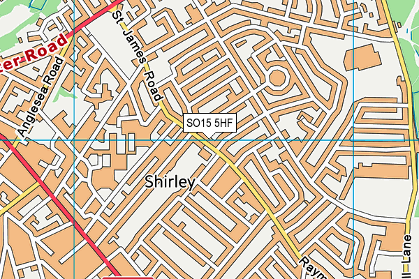 SO15 5HF map - OS VectorMap District (Ordnance Survey)