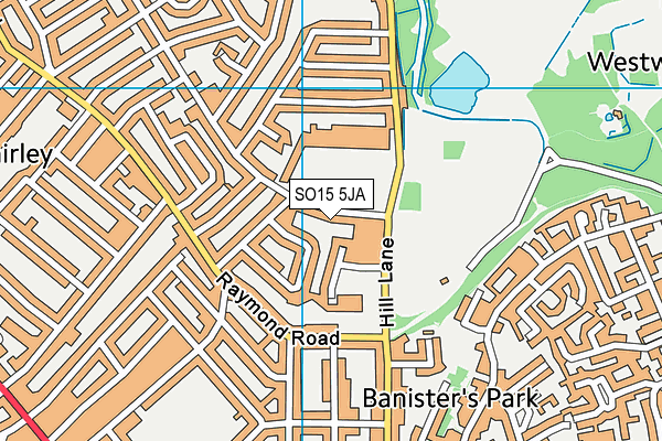 SO15 5JA map - OS VectorMap District (Ordnance Survey)