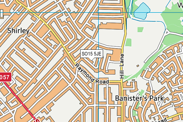 SO15 5JE map - OS VectorMap District (Ordnance Survey)