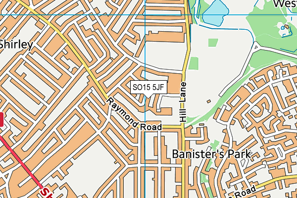 SO15 5JF map - OS VectorMap District (Ordnance Survey)